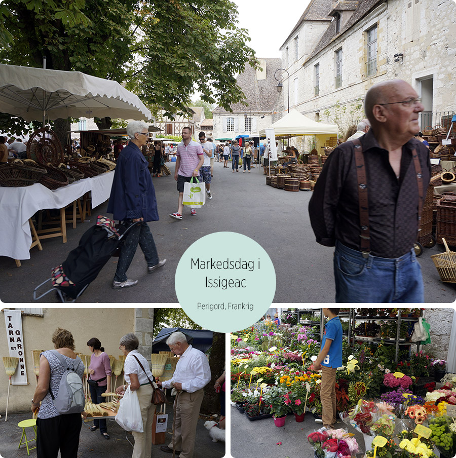 Markedsdag i Issigeac, Perigord, Frankrig 2014