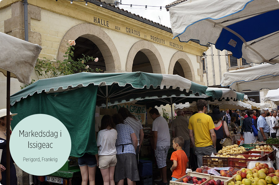 Markedsdag i Issigeac, Perigord, Frankrig 2014