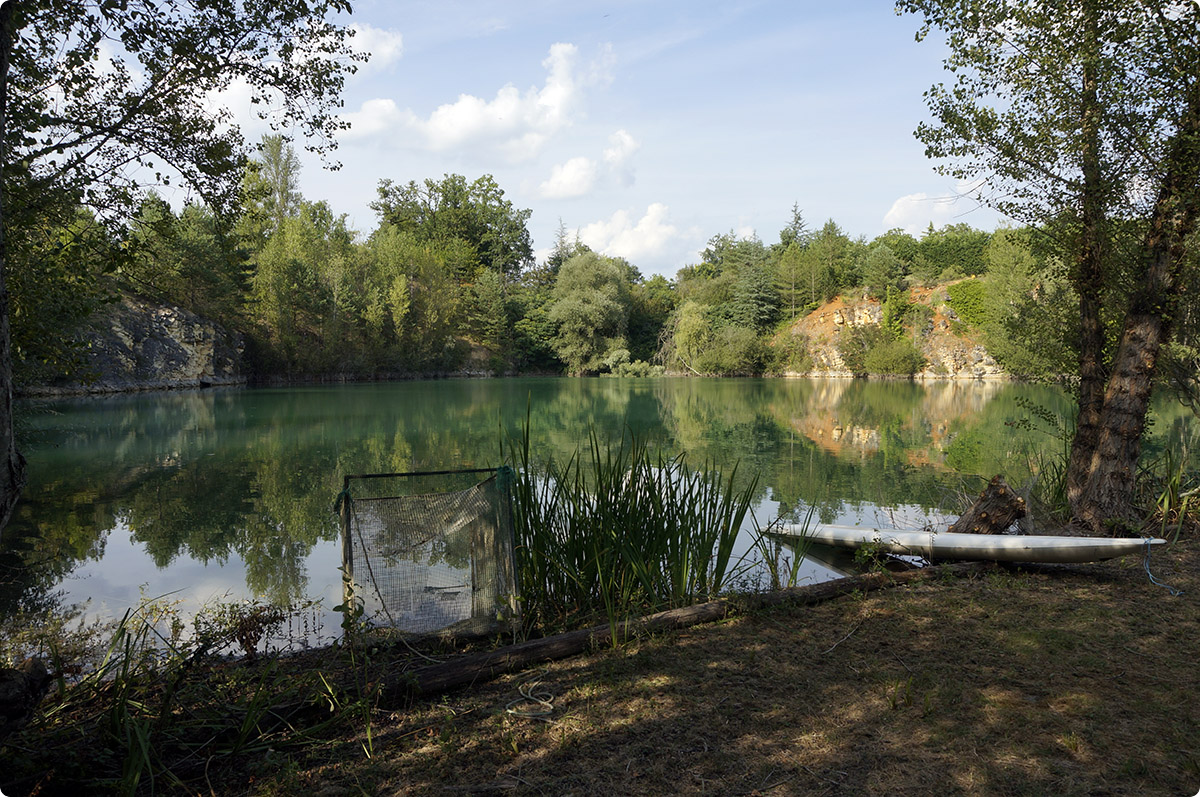 Jaczz ved den lokale skovsø, Dordogne, juli 2014